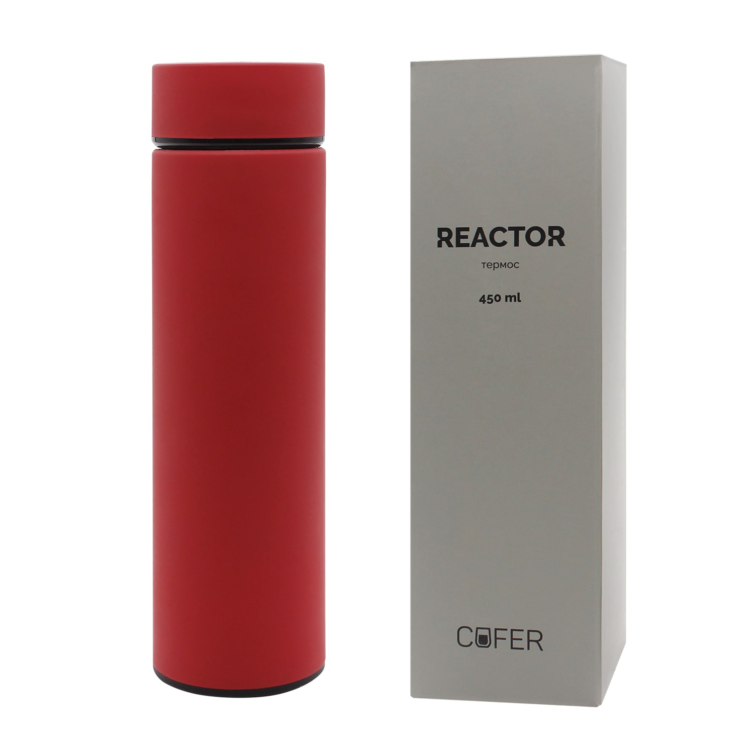 Термос Reactor софт-тач с датчиком температуры (красный) / 