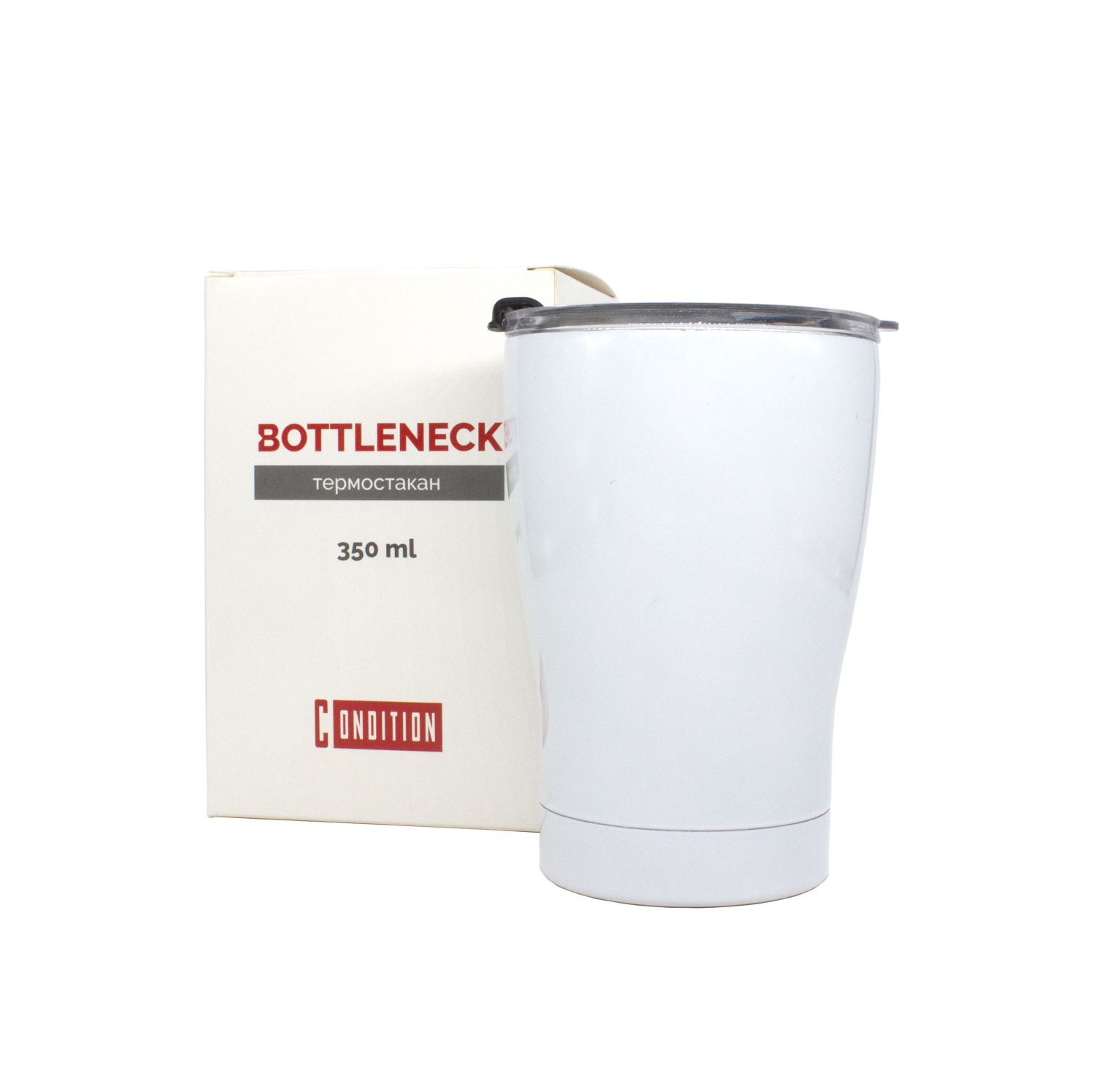 Термостакан глянцевый BottleNeck (белый) / 